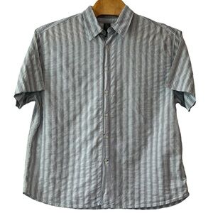 Aigle Men’s Short Sleeve Button‎ Down Striped Cotton Shirt  Sz XXL